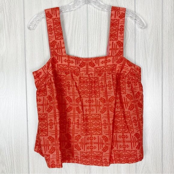 Anthropologie | Sylvia Embroidered Tank Top With Button Back Size Small - Picture 2 of 10